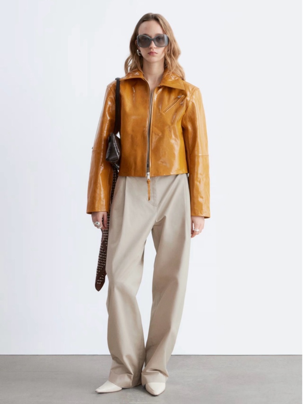 & Other Stories Pleated Cotton Trousers